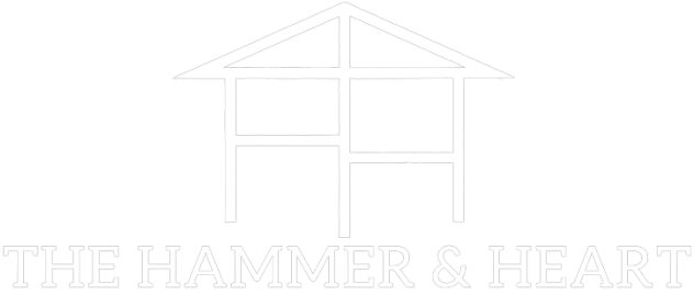 Hammer and Heart Logo White
