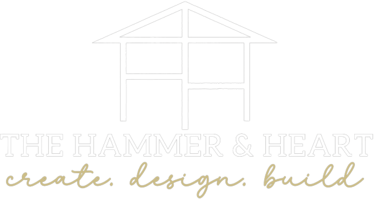 Hammer and Heart slogan Logo White